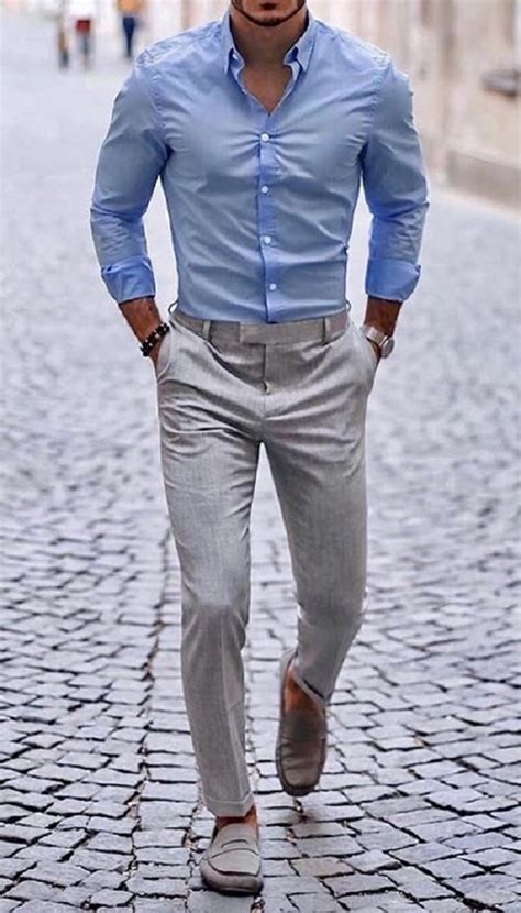 Styling Tips: Pairing Grey Dress Pants with a Blue Shirt for a Sharp Look